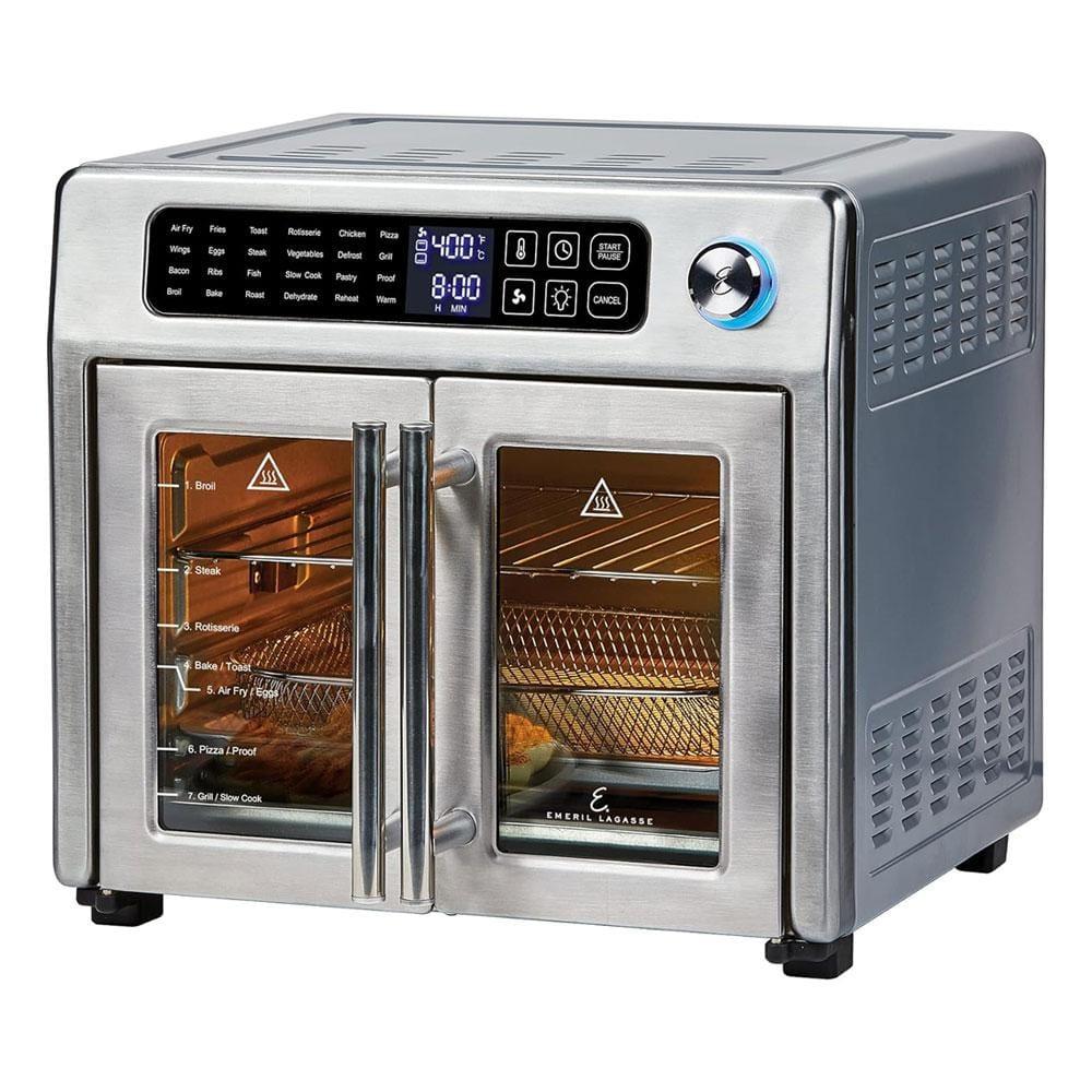Emeril Lagasse Extra Large French Door Air Fryer Toaster Oven Combo, 25 Cooking Functions and Digital Controls, 7 Accessories Included, Stainless Steel Finish, 26QT Capacity & Reviews | Wayfair