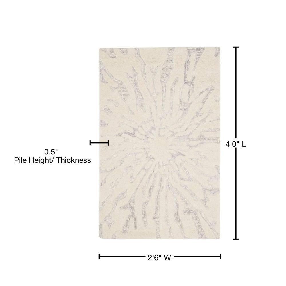 Bella BEL129 Hand Tufted Accent Rug - Silver/Ivory - 2'6"x4' - Safavieh.