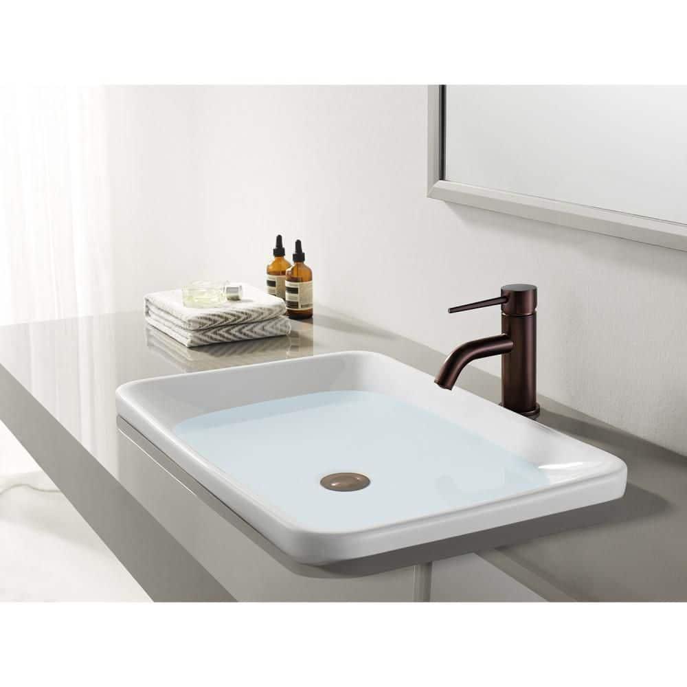 Kingston Brass Concord Single-Handle 1-Hole Deck Mount Bathroom Faucet with Push Pop-Up
