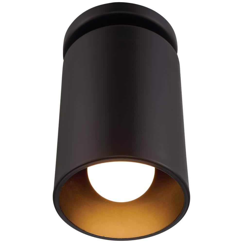 Matte Black 4.5'' W 1 - Bulb Outdoor Semi Flush Mount
