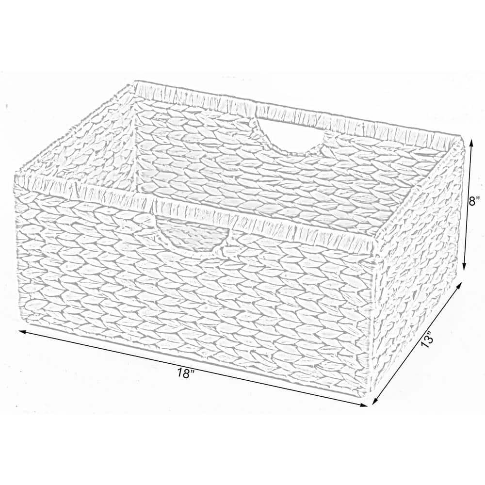 Vintiquewise Medium Hyacinth Basket - Rustic Handwoven Multipurpose Foldable Storage Organizer Decorative Laundry Totes and Woven Storage Bin for Bedroom, Living Room, Bathroom, Pantry and Closet