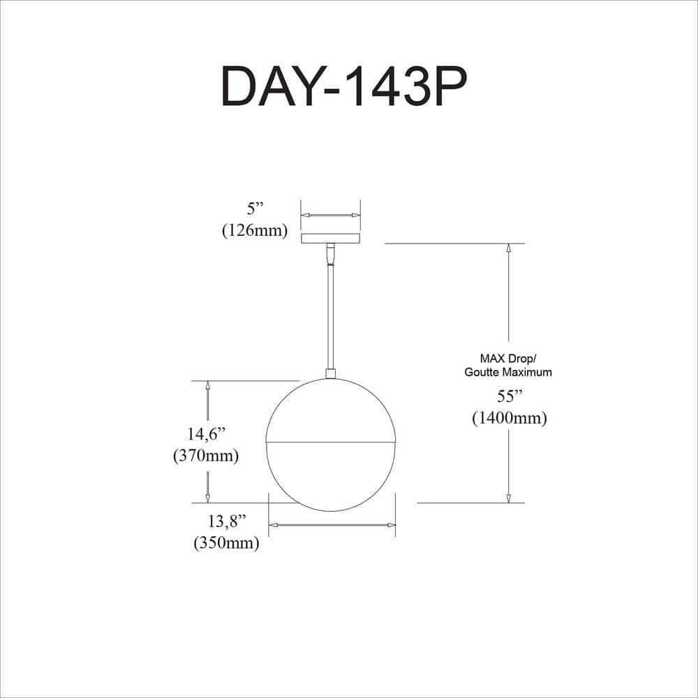Dainolite DAY-143P-AGB Halogen Pendant with Three Light, Aged Brass & White Opal Glass
