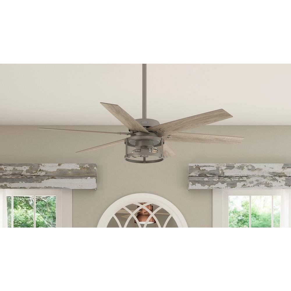 52" Houston 6 - Blade Ceiling Fan With LED Light Kit And Handheld Remote