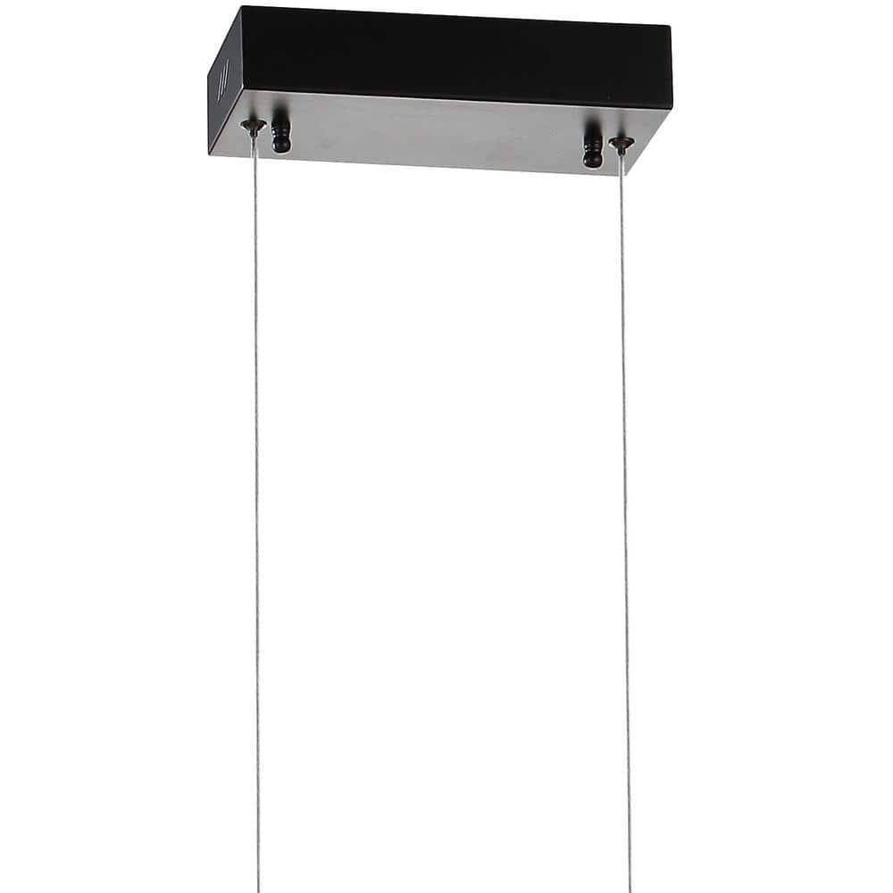 Ned 39" Dimmable Adjustable Integrated LED Metal Linear Pendant, Black
