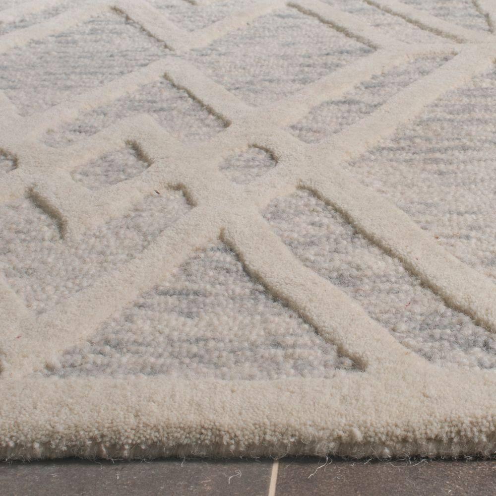 SAFAVIEH Cambridge Rordan Geometric Wool Area Rug, Grey/Ivory, 8' x 10'
