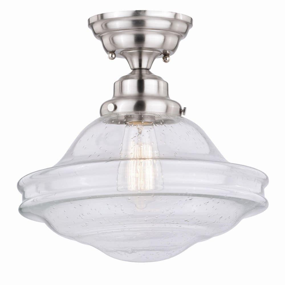 Vaxcel Huntley 1 - Light Flush Mount in  Satin Nickel