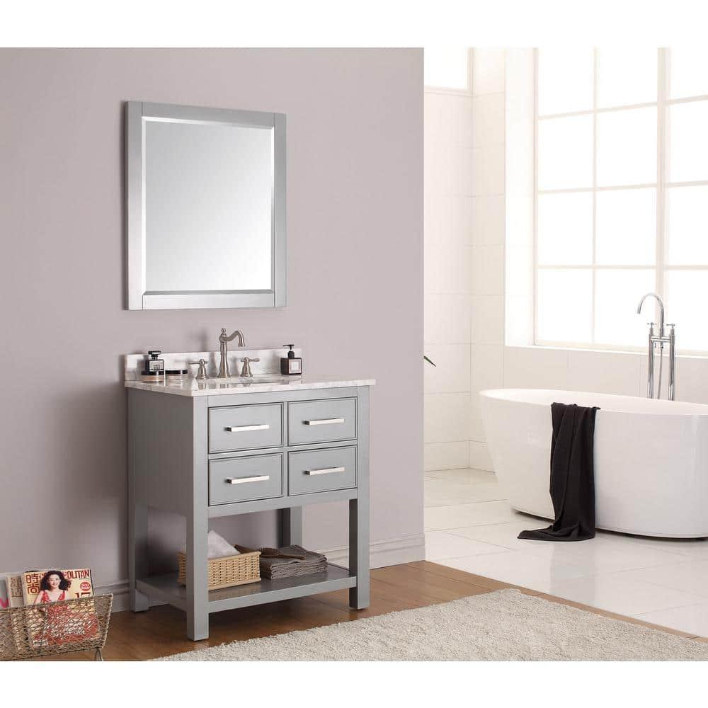 Chilled Gray 31" Stone Top Single Sink Vanity