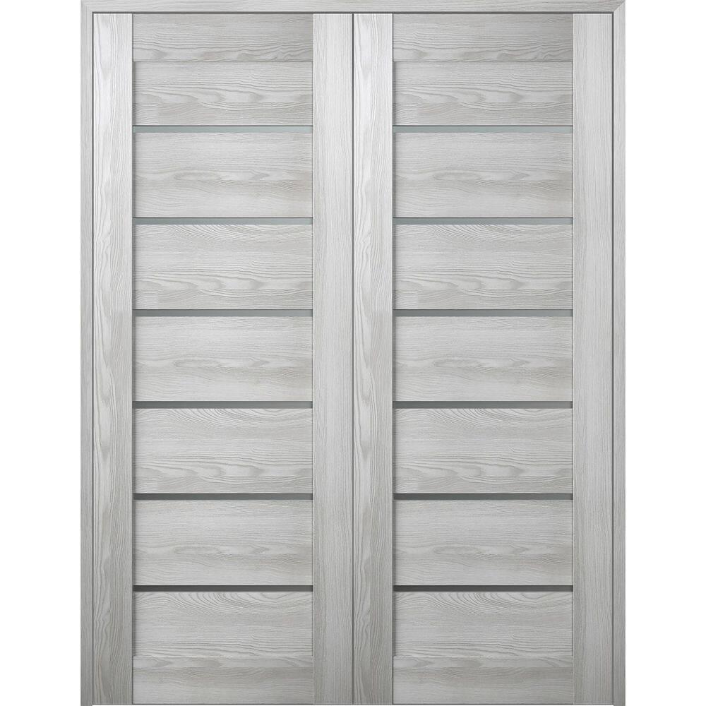 Belldinni Avon 07-02 Solid Manufactured Wood and Glass Paneled Prefinished Standard Double Door