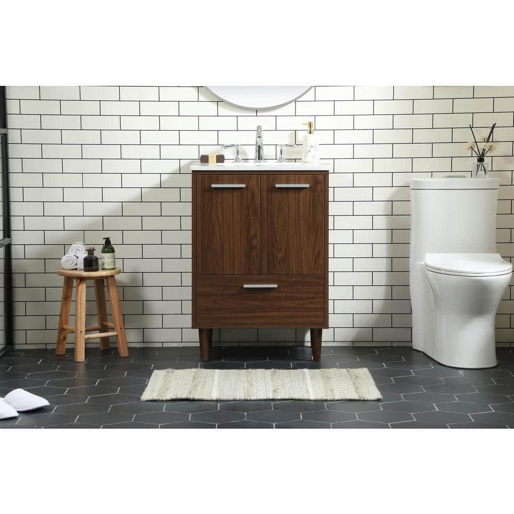 Baldwin 24'' Single Bathroom Vanity with Engineered Marble Top