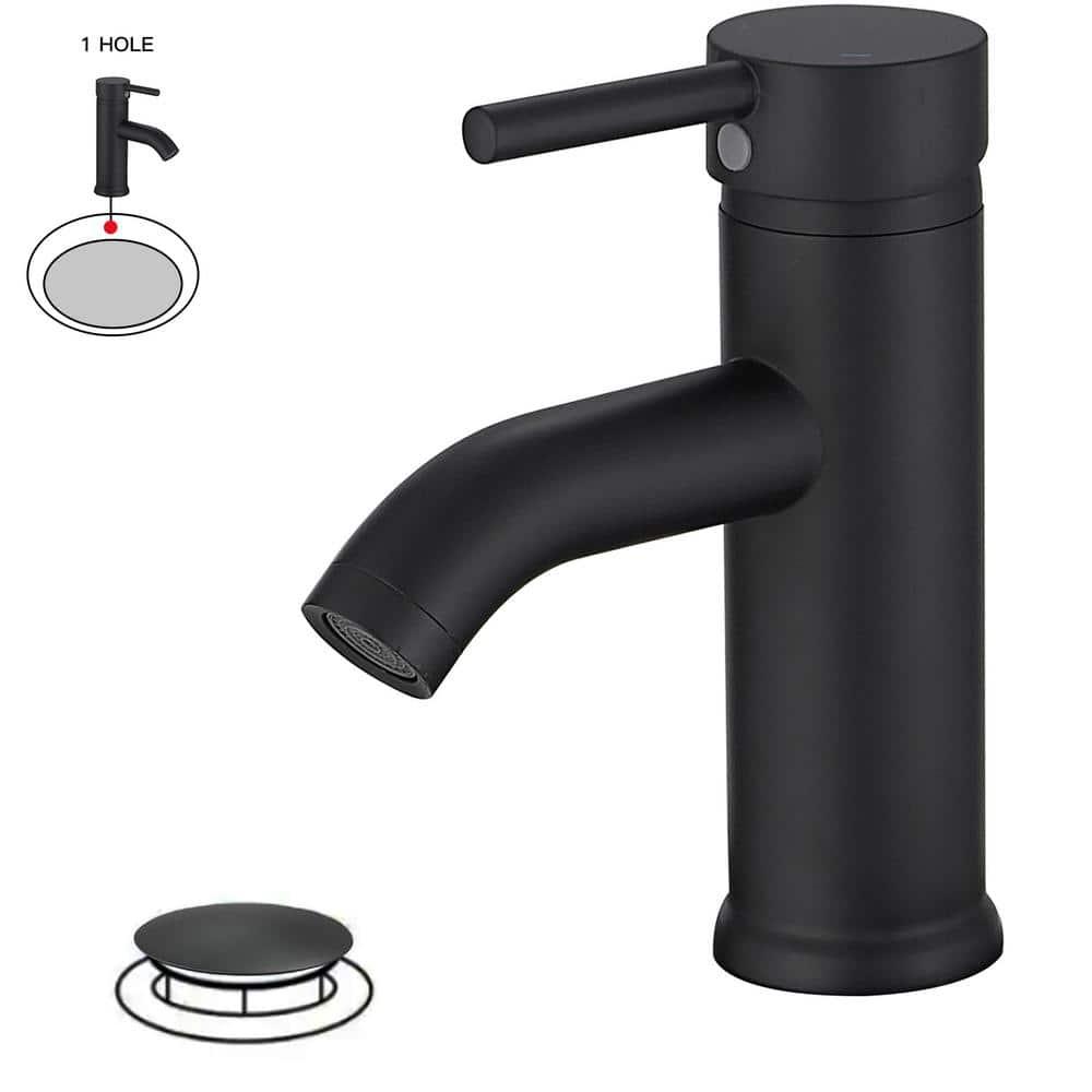 Single-Hole Single-handle Bathroom Faucet with Drain Assembly