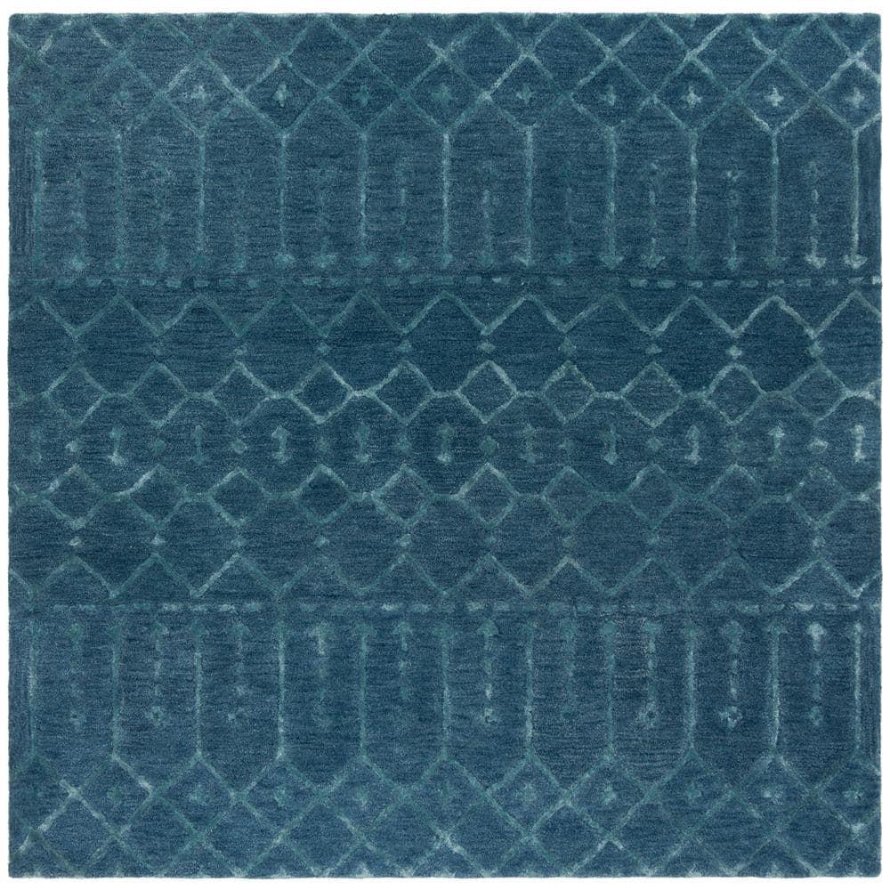 Himalaya HIM903 Handmade Area Rug - 8'x8' - Navy/Silver - Safavieh