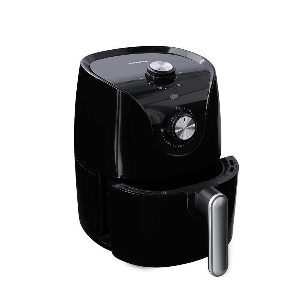 Aiwa 1200W 2.6 QT Compact Air Fryer, 360 degree Convection Heating, 60 minute timer, Black