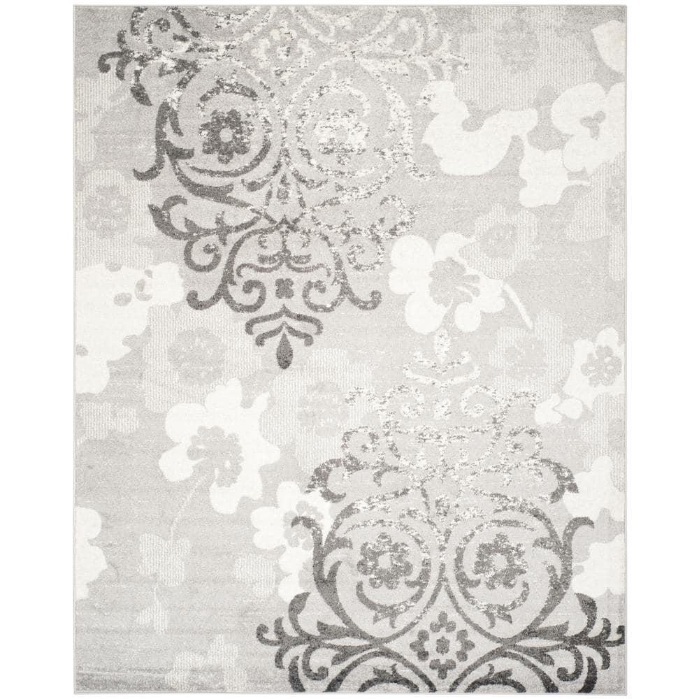 Adirondack ADR114 Machine Made Indoor Area Rug - Silver/Ivory - 9'x12' - Safavieh