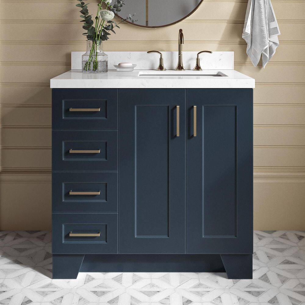 Sawyer 36'' Solid Wood Single Bathroom Vanity Base Only, Right Offset Base Cabinet without Top