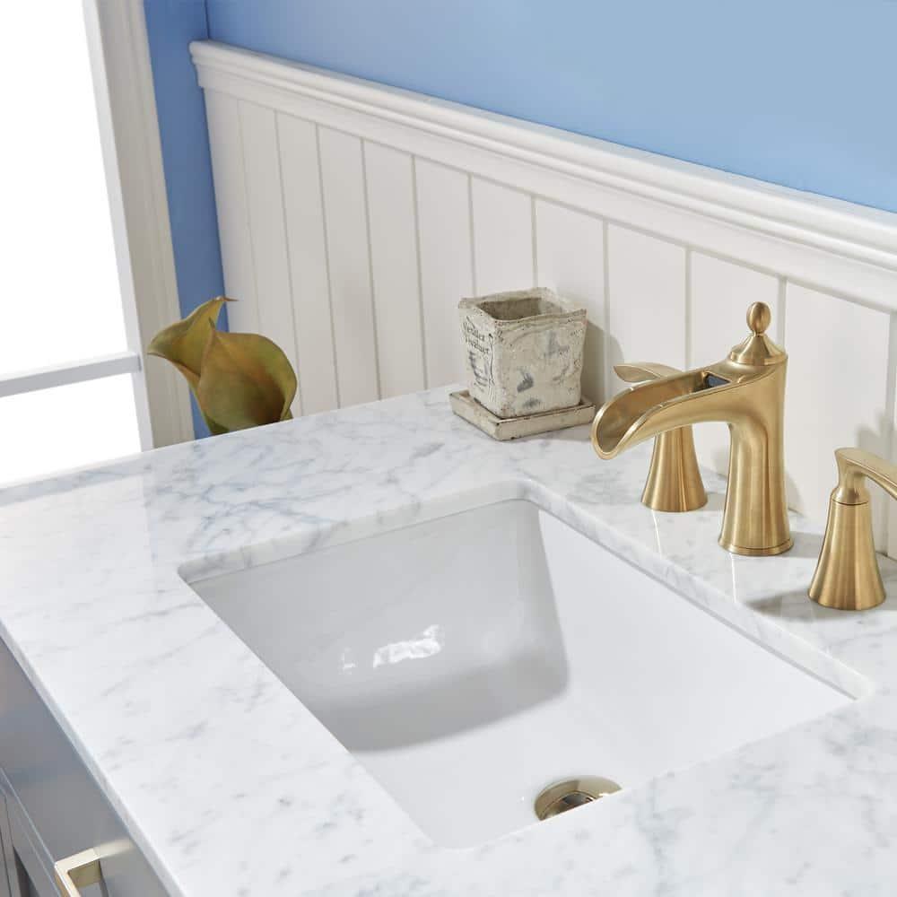 Ivy 36" Marble Countertop Single Vanity w/o Mirror Gray