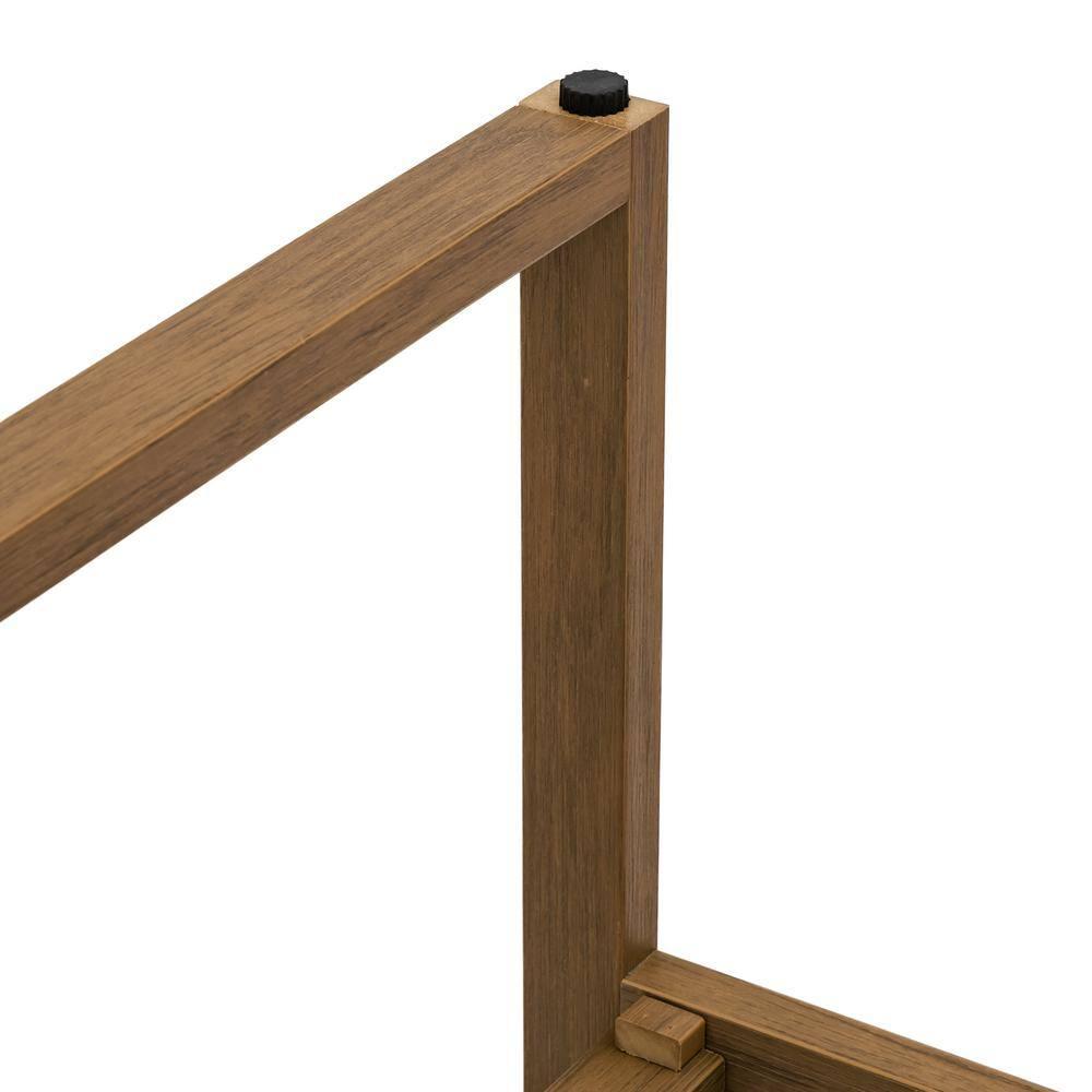 Brown Square-Leg Plastic HDPS Outdoor Dining Chairs All-Weather Indoor Outdoor Patio Dining Chairs with Armrest(4-pack)