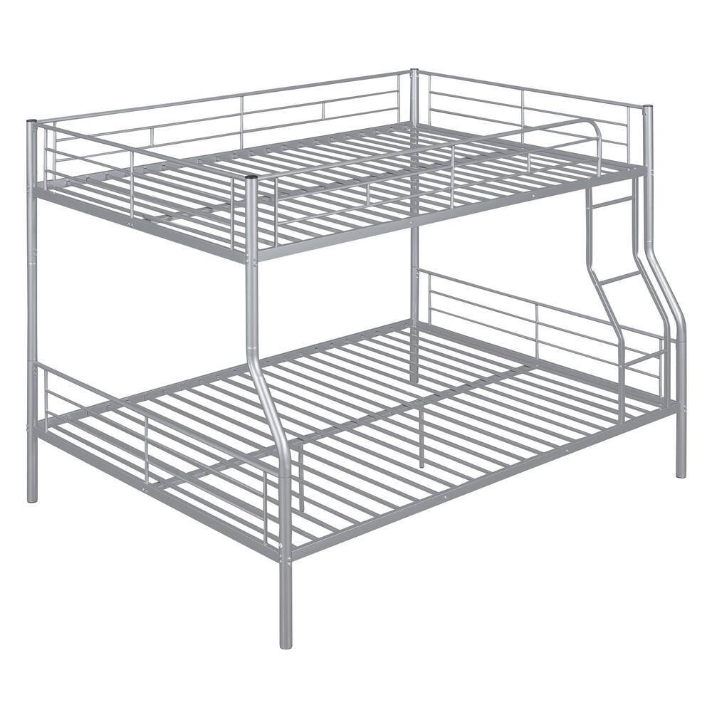 Full XL over Queen Metal Bunk Bed, Sliver