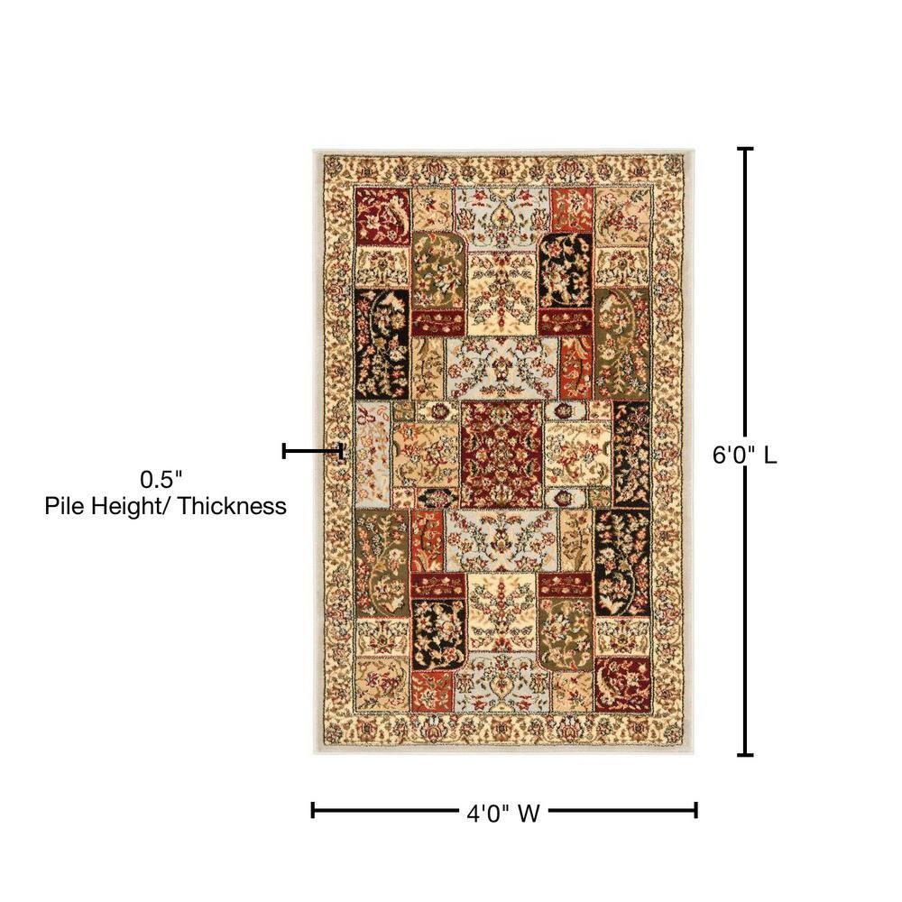 Lyndhurst LNH318 Power Loomed Area Rug - Grey/Multi - 4'x6' - Safavieh