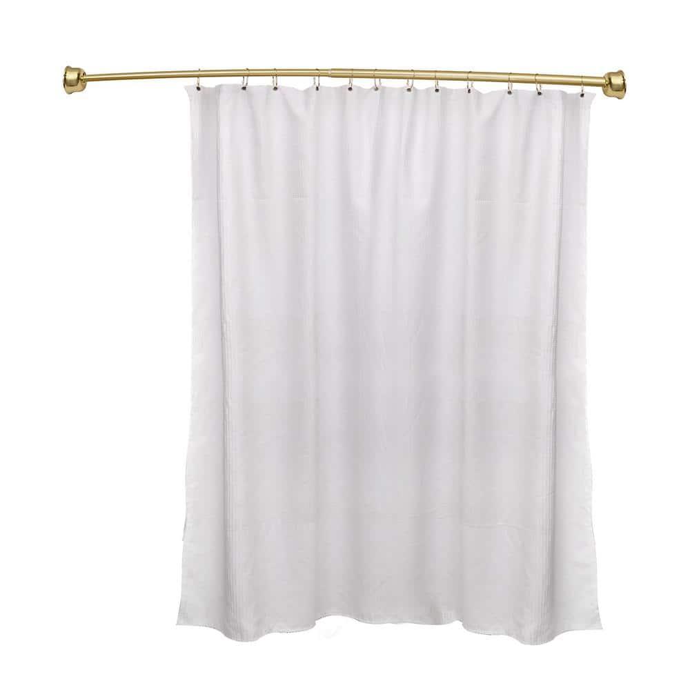 Utopia Alley Utopia Alley Rustproof Fixed Mount Single Curved Shower Rod, Aluminum, adjustable from 45" to 72" Wide