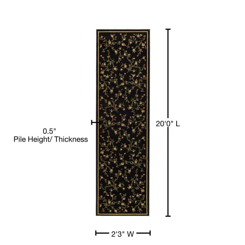 Lyndhurst LNH220 Power Loomed Runner Rug - Black - 2'3"x20' - Safavieh.