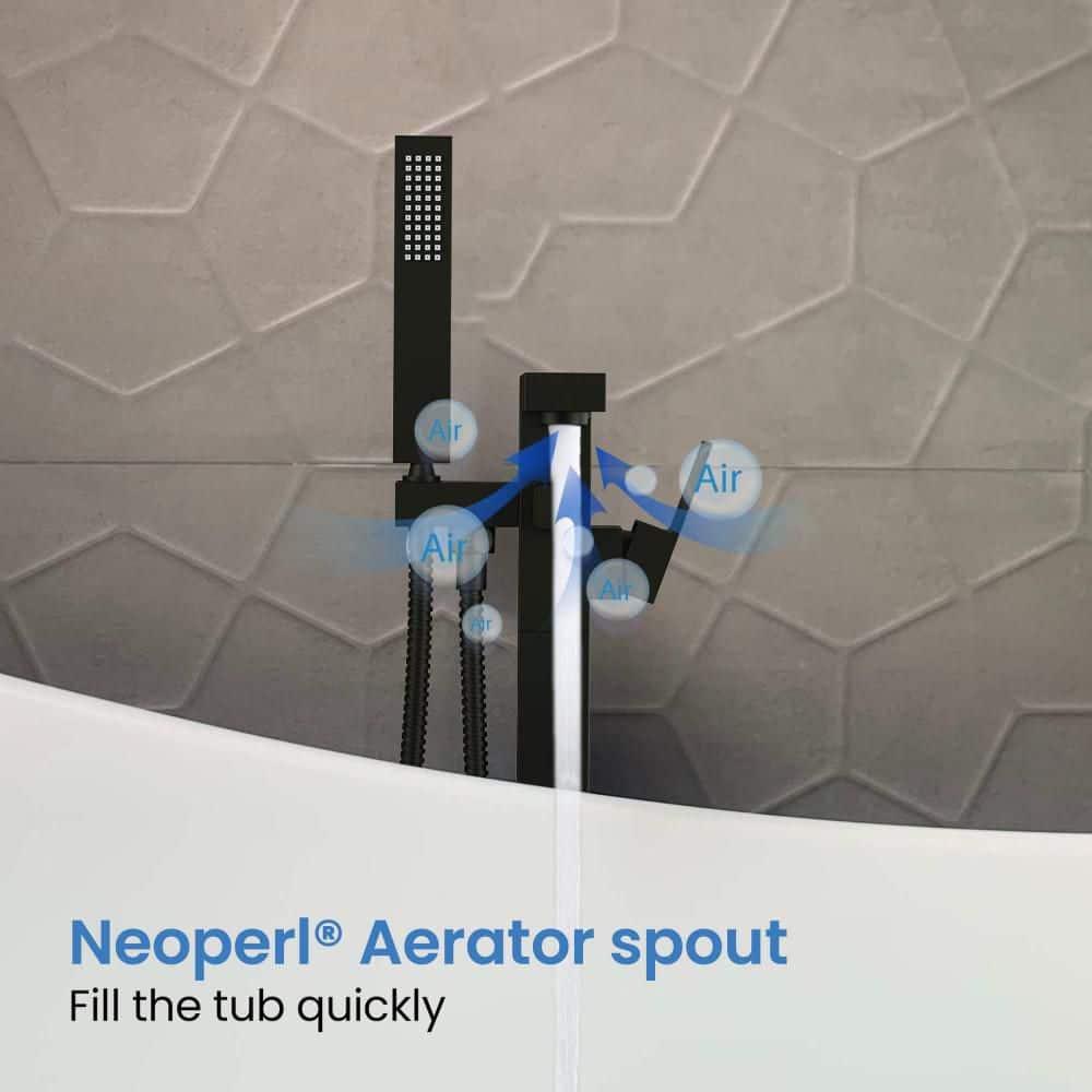 Cube Floor Tub Spout with Diverter