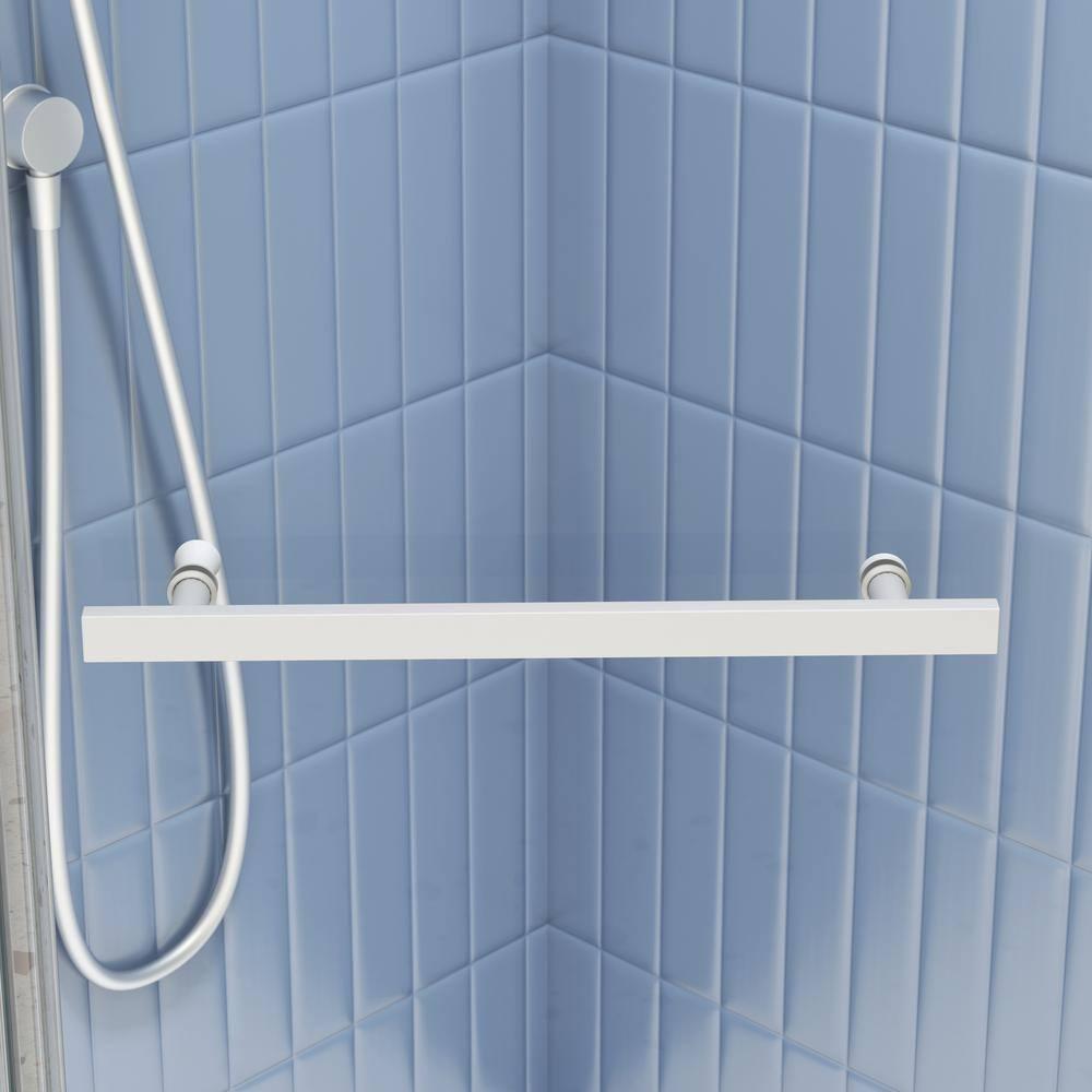 Matte White Semi-Frameless Neo-Angle Pivot Shower Enclosure