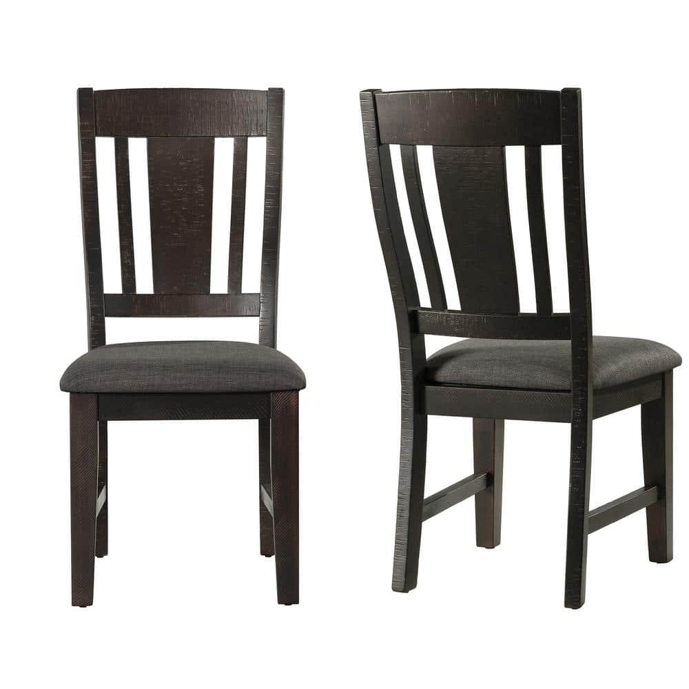 7pc Cash Dining Set Dark Gray - Picket House Furnishings: Rustic Farmhouse Style, Lattice Back Chairs