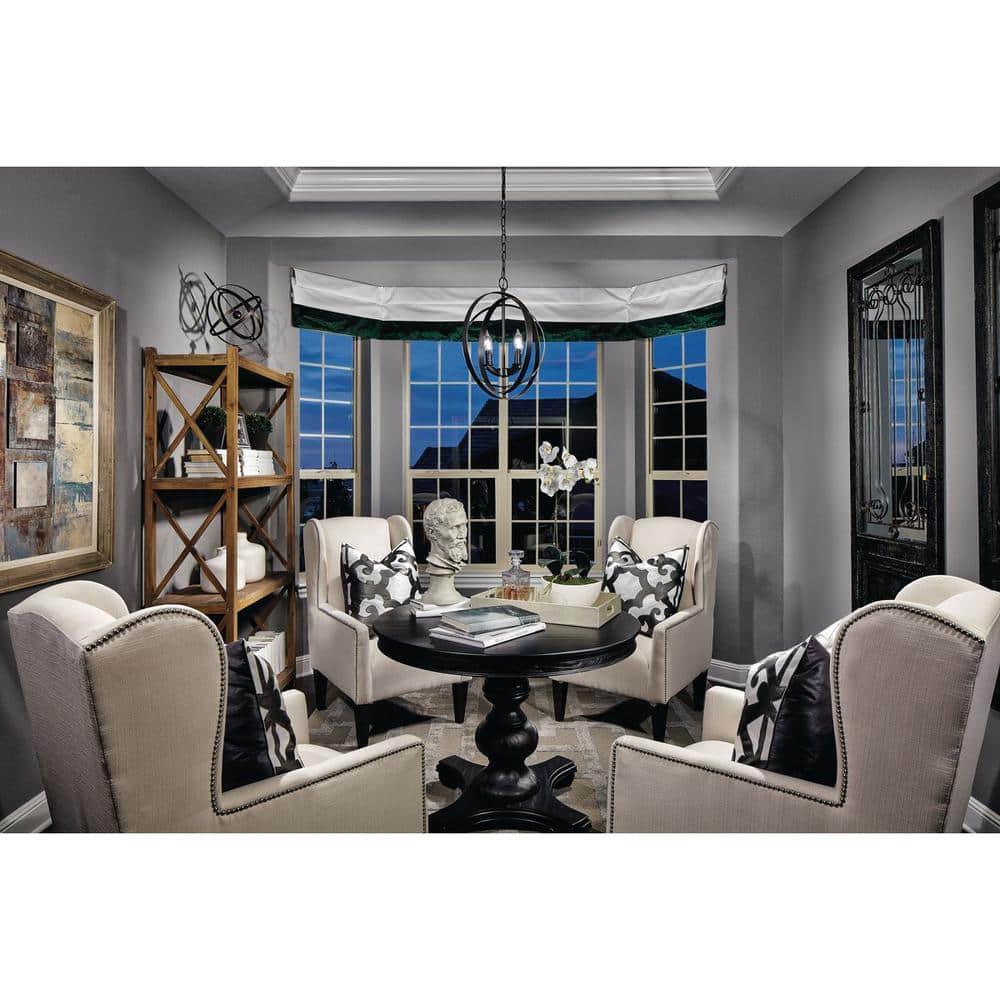 Progress Lighting Equinox 4-Light Foyer Pendant, Steel, Antique Bronze, No Shade