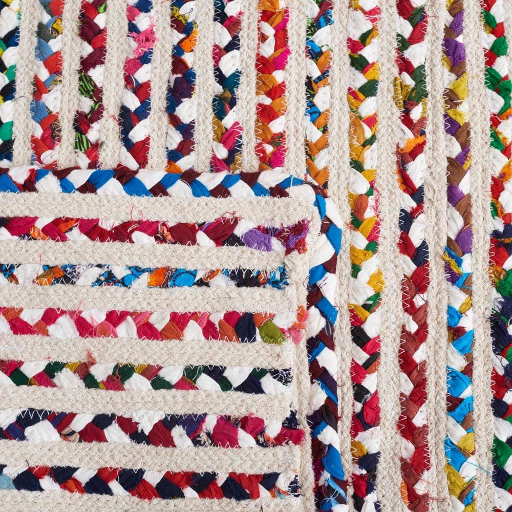 Braided BRD261 Hand Braided Area Rug - Ivory/Multi - 8'x10' - Safavieh.