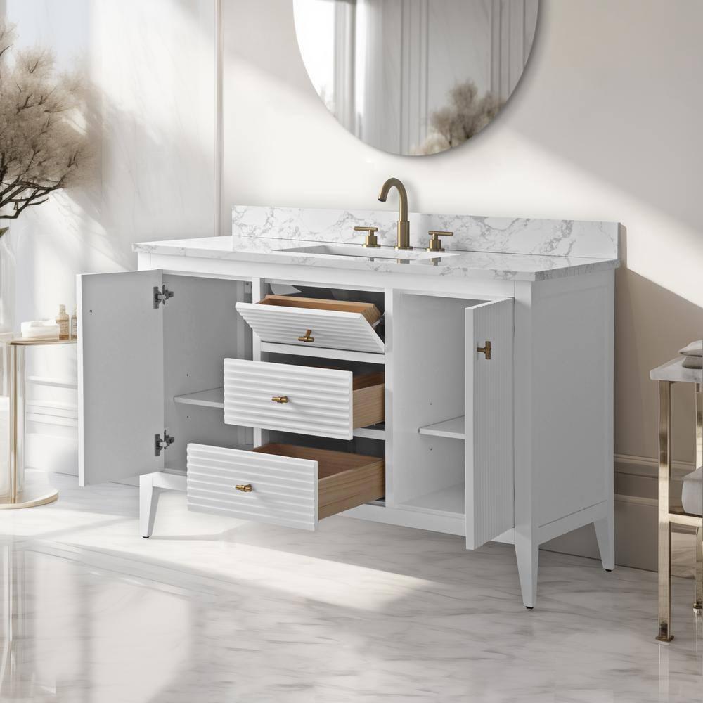 48'' Single Bathroom Vanity with Engineered Marble Top