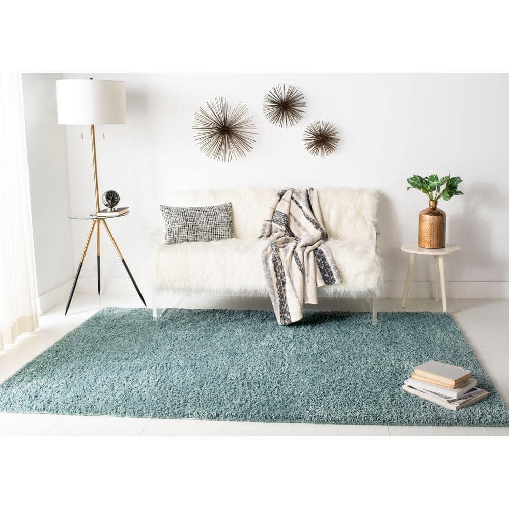 August Shag 900 AUG900 Power Loomed Indoor Area Rug - Aqua - 8'x10' - Safavieh