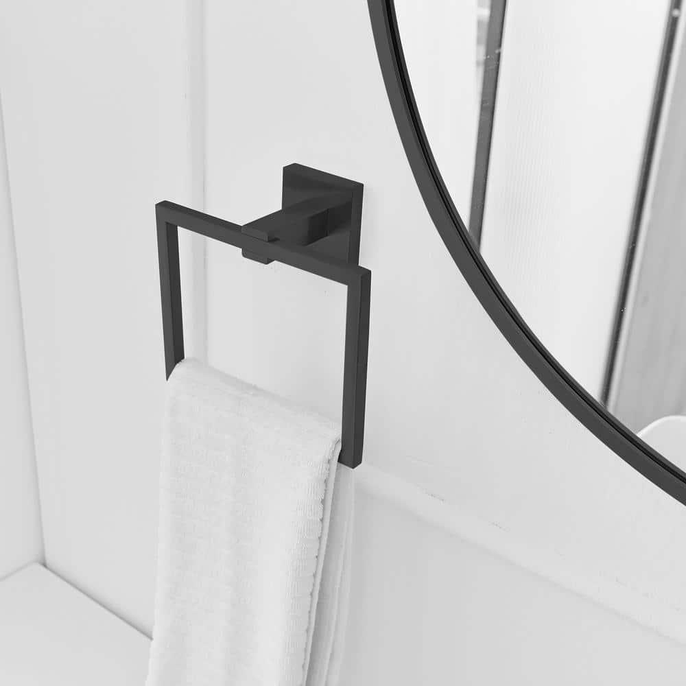 Bath Towel Ring Bathroom Hand Towel Holder Stainless Steel Square Towel Hangers Wall Mounted In Brushed Nickel