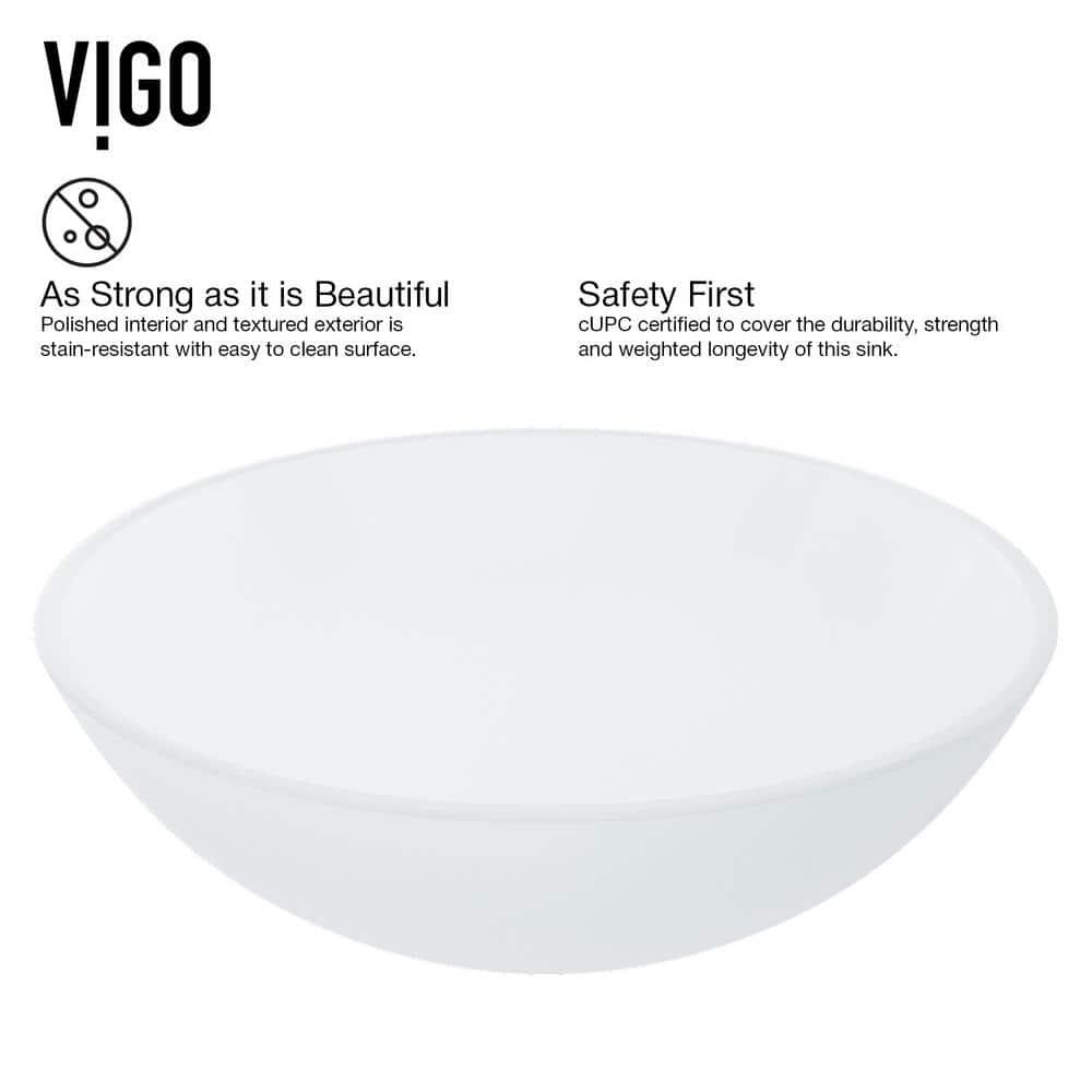 Giovanni Glass 17" L 17" W 6" H Round Vessel Bathroom Sink