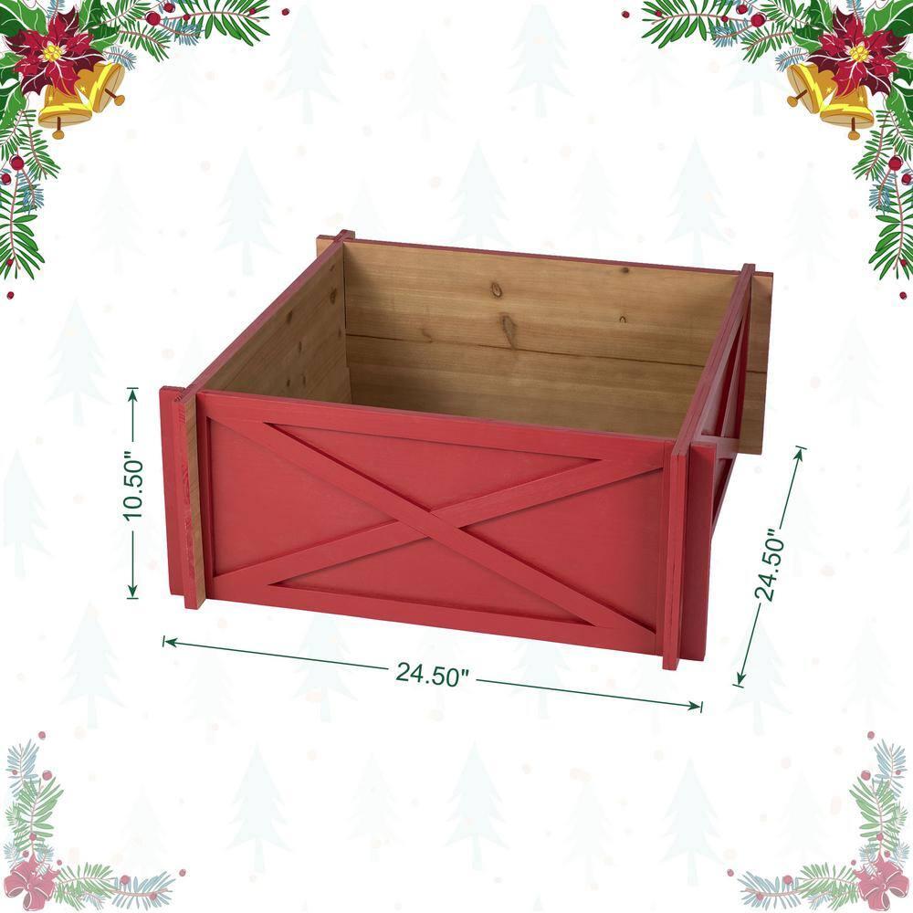 Red Wooden Tree Collar