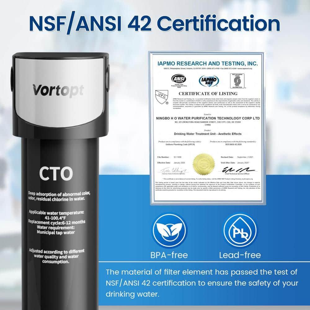 Under Sink Water Filter System ,NSF/ANSI 42 Certified Water Purifier, 28000 Galloons Large Flow Flux, Reduces PFAS, PFOA/PFOS, Chlorine, Bad Odors, Direct Connect to Kitchen Faucet, Q5-C2