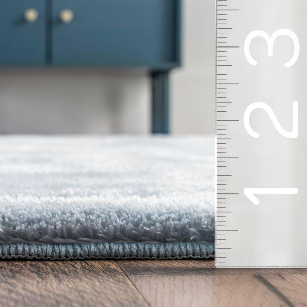 nuLOOM 3' x 5' Cozy Plush SuperiorWash Area Rug, Machine Washable, Non-Slip, Soft Fluffy Shag Carpet for Living Room Bedroom Nursery, Loni Light Blue