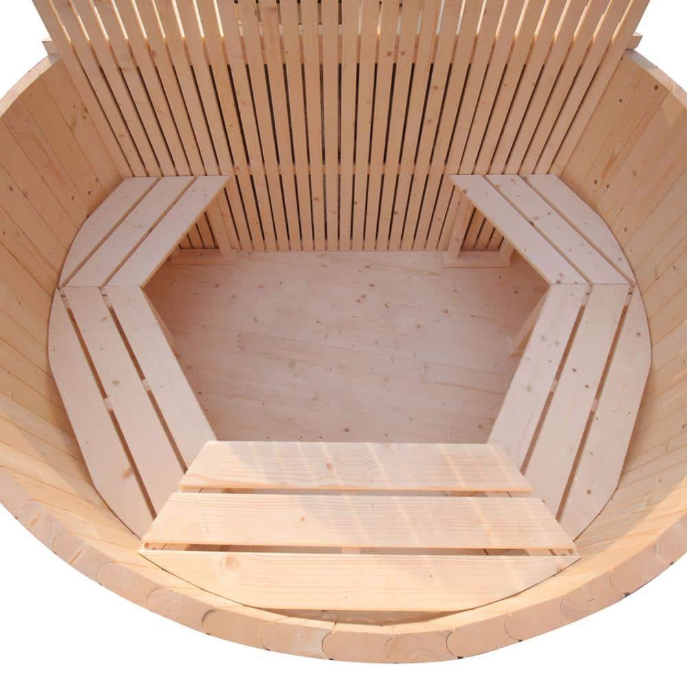 ALEKO Wood-Fired Hot Tub and Ice Bath with Internal Stove – 4-5 Person – Pine