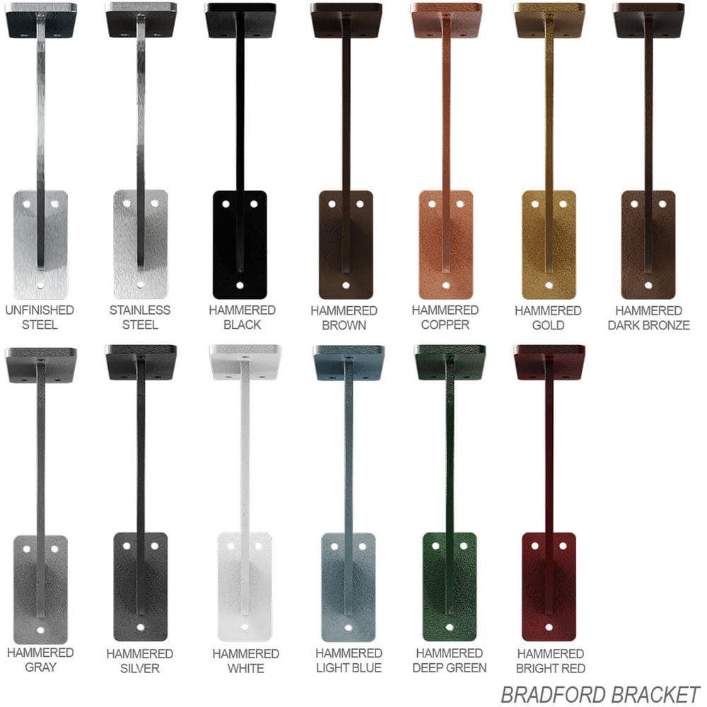 Ekena Millwork 2"W x 7"D x 7"H Bradford Steel Bracket, Hammered Brown