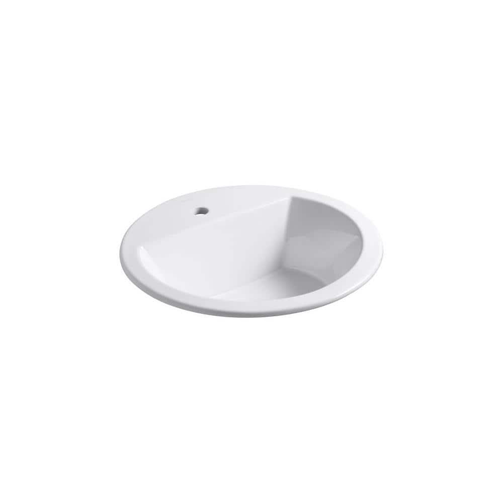 Bryant Ceramic Circular Drop-In Bathroom Sink with Overflow