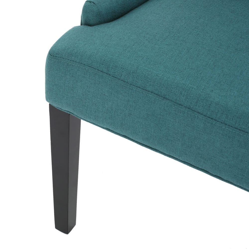 Noble House Tyler Indoor Fabric Dining Chairs, Set of 4, Dark Teal, Espresso