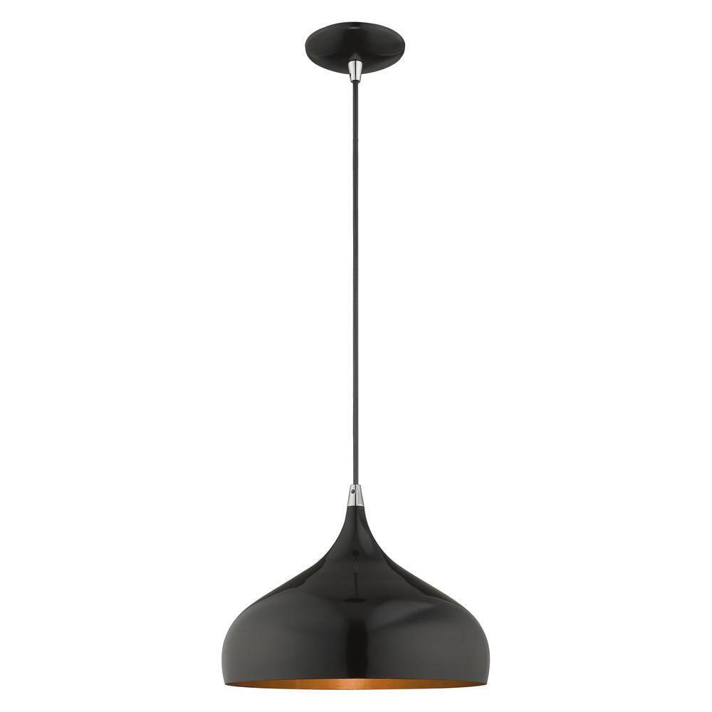 Livex Lighting Amador 1 - Light Pendant in  Shiny Black