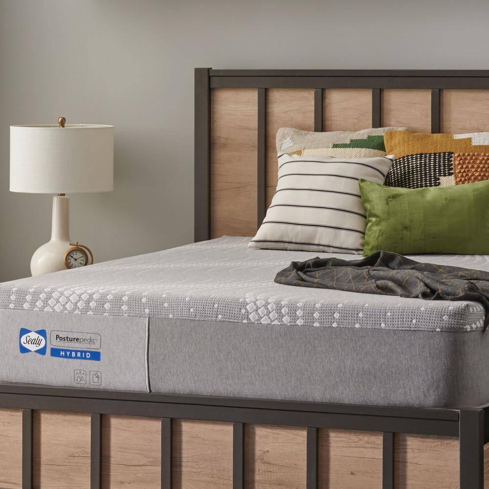 California King Gray Hybrid Mattress with Gel Memory Foam