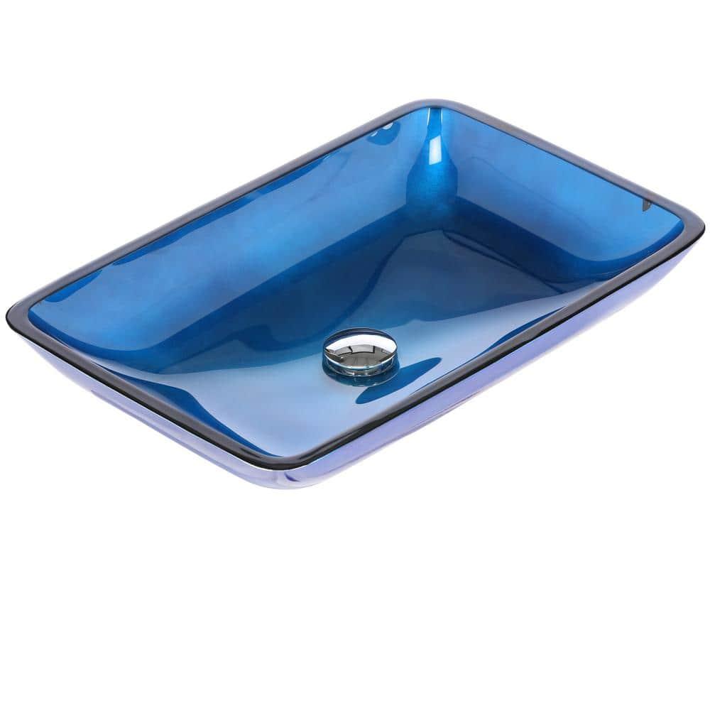 Galaxy Glass Rectangular Vessel Bathroom Sink