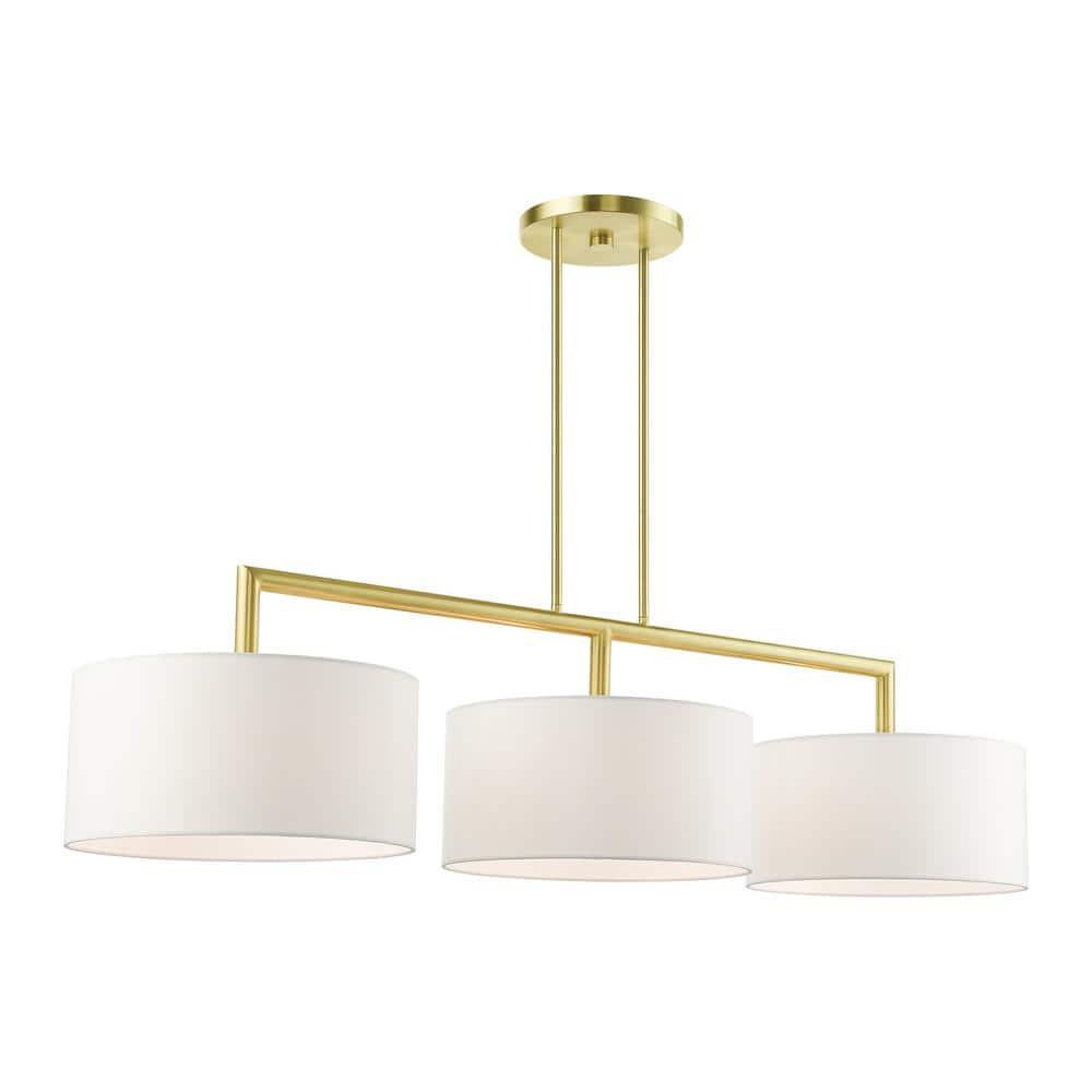 Livex Lighting Meridian 3 - Light Chandelier in  Satin Brass