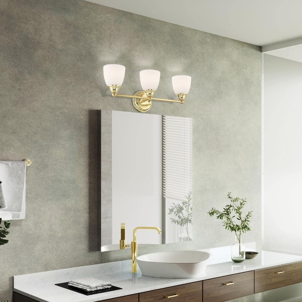 Livex Lighting Somerville 3 - Light Vanity in  Polished Brass
