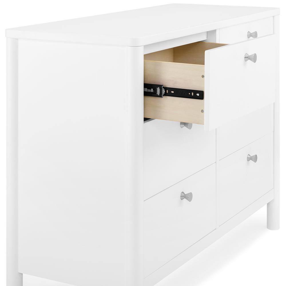 Delta Children Delta Children Brooks 6 Drawer Dresser With Interlocking Drawers (Includes 3 Sets Of Knobs – Choose From Natural, Brushed Nickel & Melted Bronze), Bianca