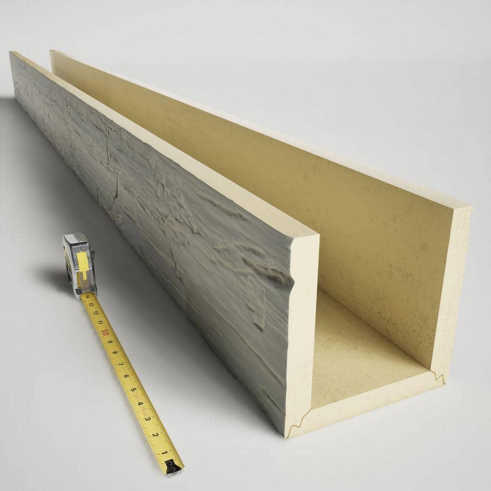 Ekena Millwork Hand Hewn Timberthane Faux Wood 3-Sided Ceiling Beam (U-beam)