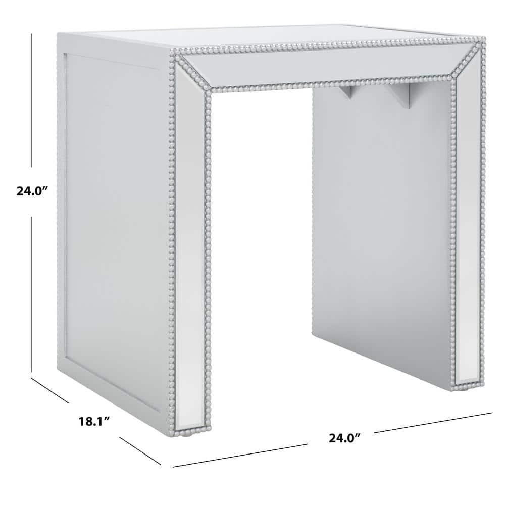 Laken Mirrored Accent Table - Silver/Mirror - Safavieh