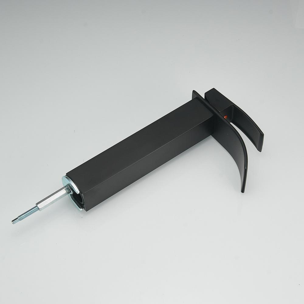 Waterfall Bathroom Faucet Single Handle，Bathroom Sink Faucet 1 Hole，Waterfall Faucet for Bathroom Sink，Vessel Sink Faucet Matte Black Tall Bathroom Faucet