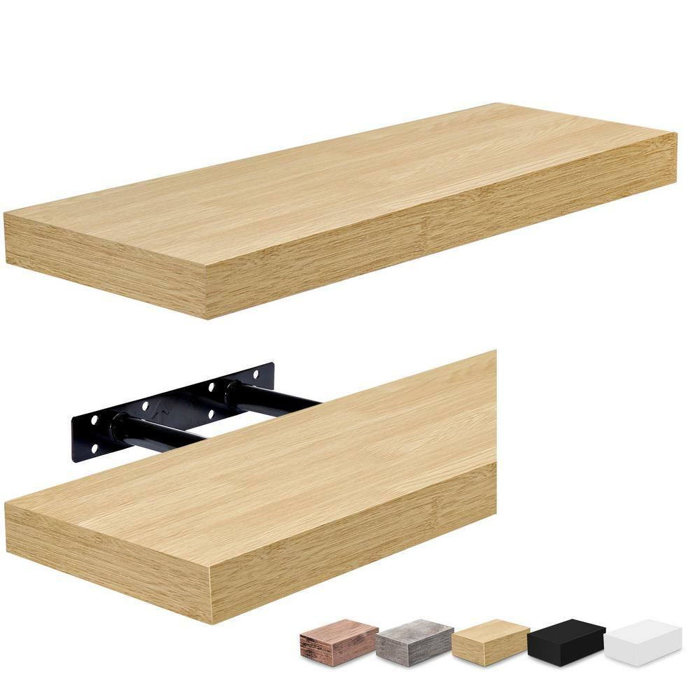 2 Pack 16 Inch Sorbus Coastal Rectangle Floating Shelves - for Home Décor to Display Trophies, Books, Frames, and more (Maple)